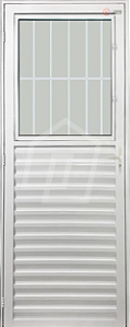 Porta Social Com Postigo Vdr. Boreal Alumínio Branco - Spj Linha 25 Saldão