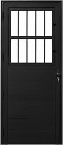 Porta Social Lambril Vidro Mini Boreal Alumínio Preto - Linha Maxx - Esal