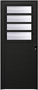 Porta Basculante Lambril Vidro Mini Boreal Alumínio Preto - Linha Maxx - Esal
