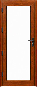 Porta América Vdr. Liso Incolor Temperado Alumínio Amadeirado - Linha Maxx - Esal