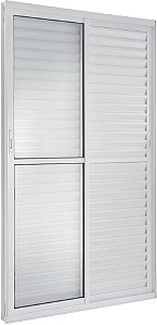 Porta Balcão 3 Folhas Móveis Alumínio Branco Req. 10,2 cm - Linha Topsul - Esquadrisul