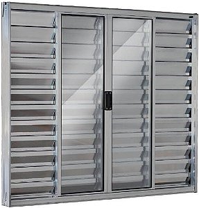 Janela Veneziana 6 Folhas Sem Grade Alumínio Brilhante - SPJ Modular Plus