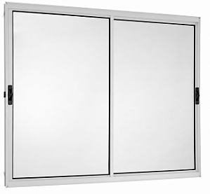 Janela Correr 2 Folhas Móveis Sem Grade Alumínio Branco - SPJ Modular Plus