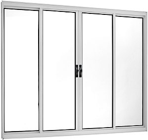 Janela Correr 4 Folhas Sem Grade Alumínio Branco - SPJ Modular Plus