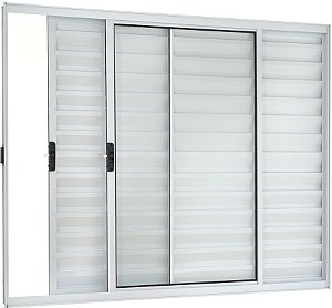 Janela Veneziana 3 Folhas Sem Grade Alumínio Branco - SPJ Modular Plus