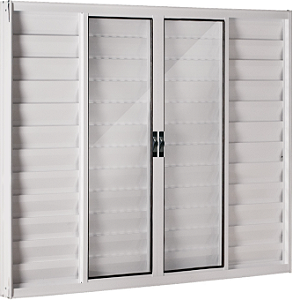 Janela Veneziana 6 Folhas Sem Grade Alumínio Branco - SPJ Modular Plus