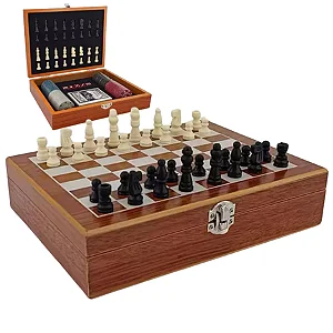 Kit Jogos Com Tabuleiro De Xadrez E Caixa De Poker E Baralho