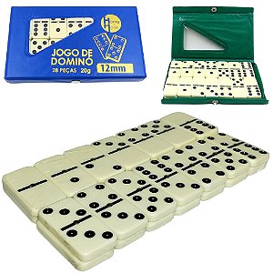 DOMINO TIPO OSSO 45X25X12MM NO ESTOJO DE PLASTICO COLORS