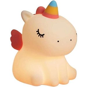 Luminária Infantil Unicórnio Touch Silicone Muda Cor