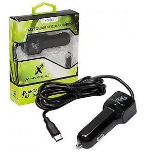 Carregador Veicular para Celular c/ Cabo + 1 entrada USB