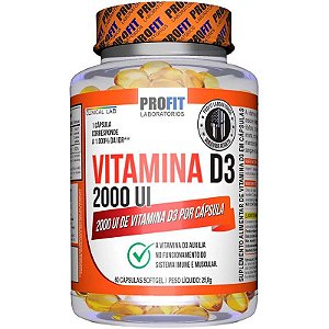 Vitamina D3 (2000 UI) - 60 Cápsulas - Profit Labs