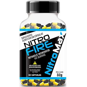 Cafeína Nitro Fire (420mg) - 60 Cápsulas - NitroMax