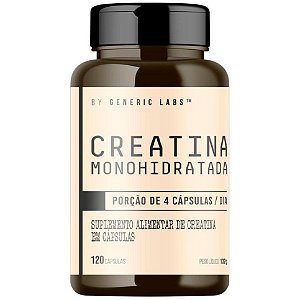 Creatina Pura Monohidratada - 120 Cápsulas - Generic Labs