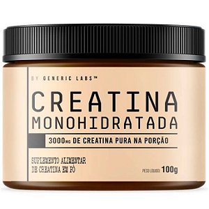 Creatina Pura Monohidratada - Pote 100g - Generic Labs