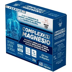 Complex Magnésio (3 em 1) - 60 Cápsulas - Health Labs