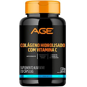 Colágeno Hidrolisado com Vitamina C - 120 Cápsulas - AGE