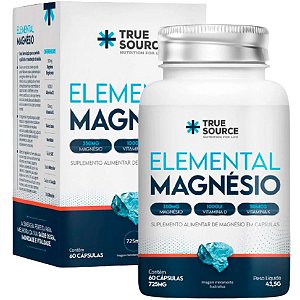 Elemental Magnésio (725mg) - 60 Cápsulas - True Source