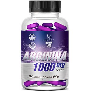 Arginina (1000mg) - Vaso Dilatador - (60 Cápsulas) - Health Labs