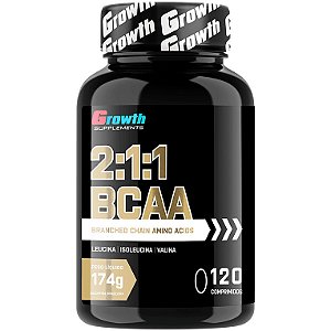 BCAA 2:1:1 - 120 Comprimidos - Growth Supplements (Validade 05/2024)