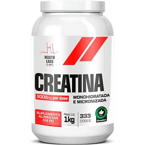 Creatina 100% Pura Micronizada e Monohidratada - 1kg - Health Labs