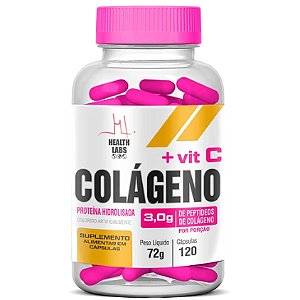 Colágeno e Vitamina C - 120 Cápsulas - Health Labs