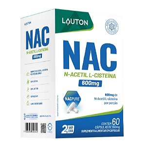 NAC N-Acetil L-Cisteína - 600mg - 60 cápsulas - Lauton Nutrition