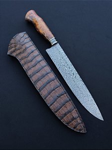 Faca Gaúcha em Aço Damasco Padrão Turco