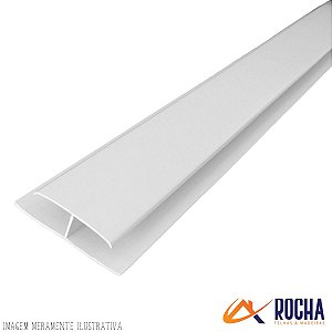 Emenda H em PVC - Branco Gelo 50 mm x 12 mm x 6.0 mts