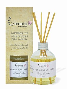 Difusor Perfumado de Ambientes Gourmet Aroeira Essencias 280ml - Varetas - Limão Siciliano