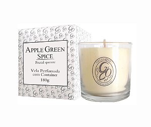 Vela Aromática de Ambientes Greenone 180g Branca c/ copo - Apple Green Spice