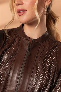 Jaqueta de Couro Bomber