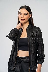 Jaqueta de Couro Bomber