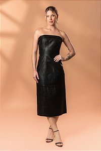 Vestido Tomara Que Caia Couro
