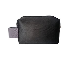 Necessaire Quadradinha neoprene alça cinza