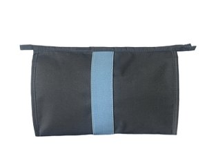 Necessaire cinza faixa azul