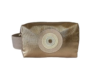 Necessaire Quadradinha cobre olho grego nude