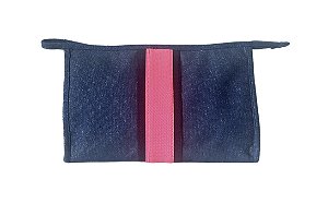Necessaire Trancoso jeans brilho faixa pink
