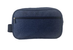 Necessaire Dupla jeans brilhante alça azul marinho