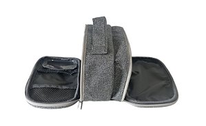 Necessaire make dupla prata brilho