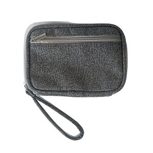 Porta passaporte prata brilho