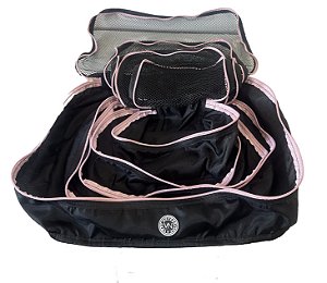 Kit nylon preto com rosa claro