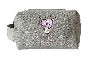 Necessaire de lona bege lâmpada