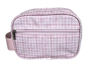 Necessaire mini dupla xadrez rosa
