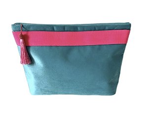Necessaire Bahia acqua turquesa faixa pink