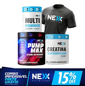 COMBO NEX MULTI + CREATINA 300G + PUMP MAX (CAMISA DE BRINDE)
