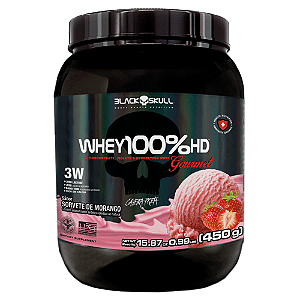 WHEY 100% HD BLACK SKULL MORANGO 450G