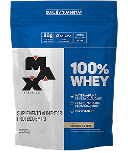 REFIL 100% WHEY MAX TITANIUM 900G