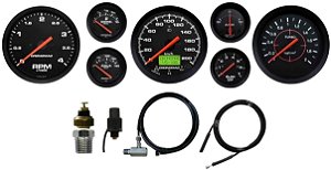 Kit 7 Instrumentos para F1000 Diesel com Velocímetro Eletrônico - Preto| Cronomac