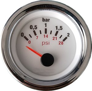 Indicador de Pressão do Turbo 0-2 bar / Branco - 24V Náutico
