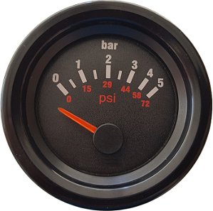 Indicador de Pressão do óleo 0-5 bar / Preto - 24V Náutico